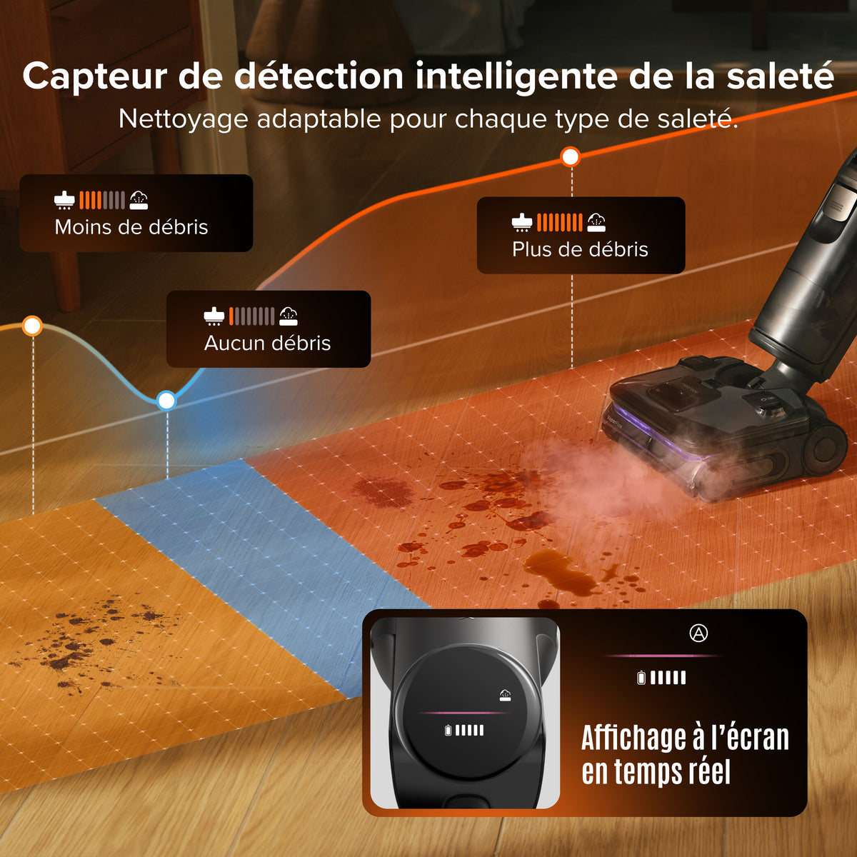 Aspirateur laveur Roborock F25 Steam Set avec vapeur et auto-nettoyage haute température