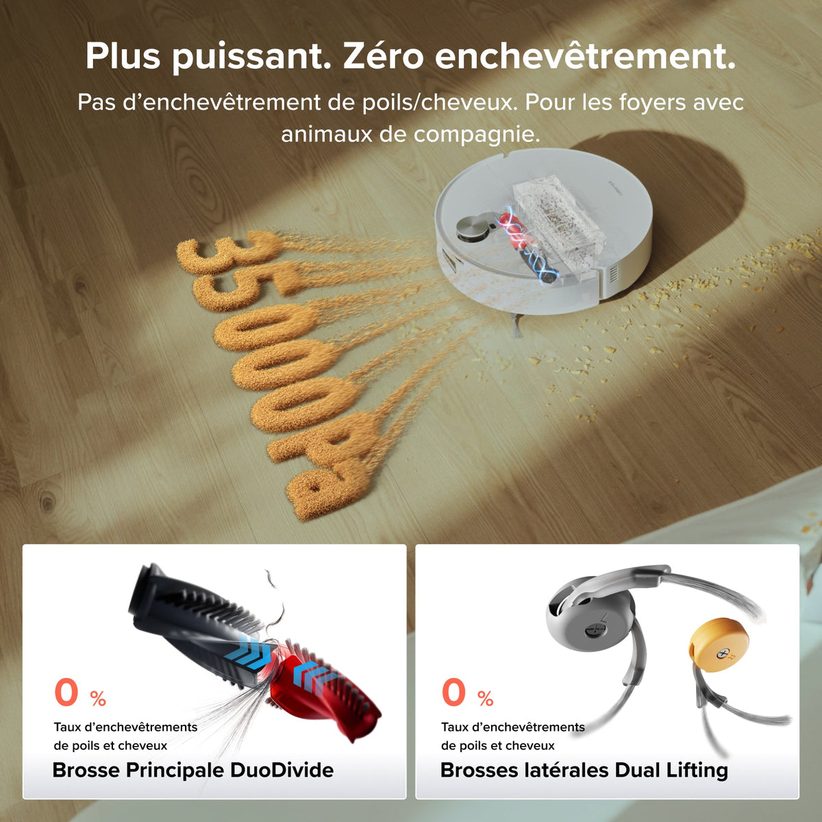 Aspirateur robot avec serpillière à rouleau Roborock Qrevo Edge 2 Flow, avec système autonettoyant pressurisé SpiraFlow 2.0