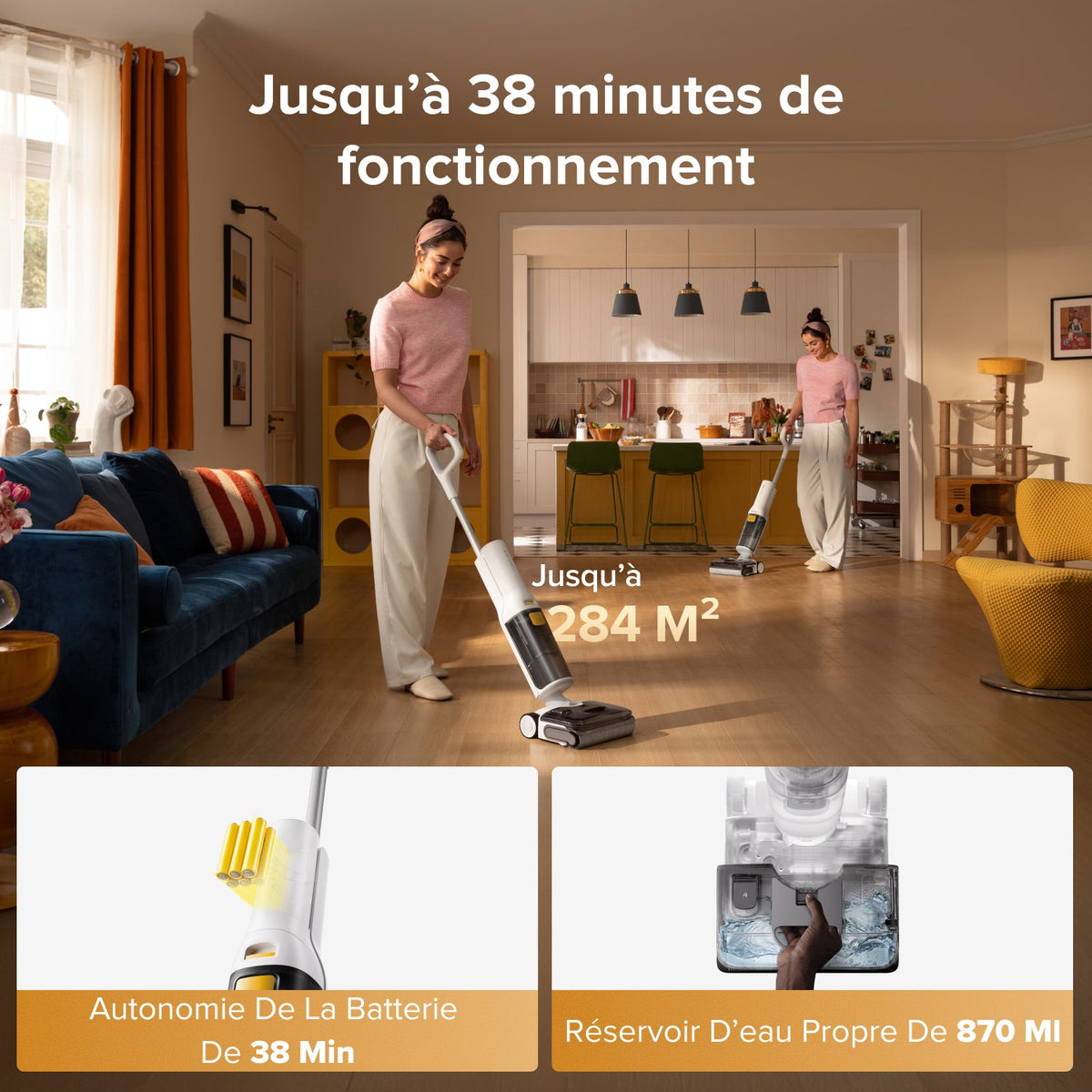 Aspirateur laveur intelligent Roborock F25 GT Gen 2 Set avec nettoyage anti-enchevêtrement