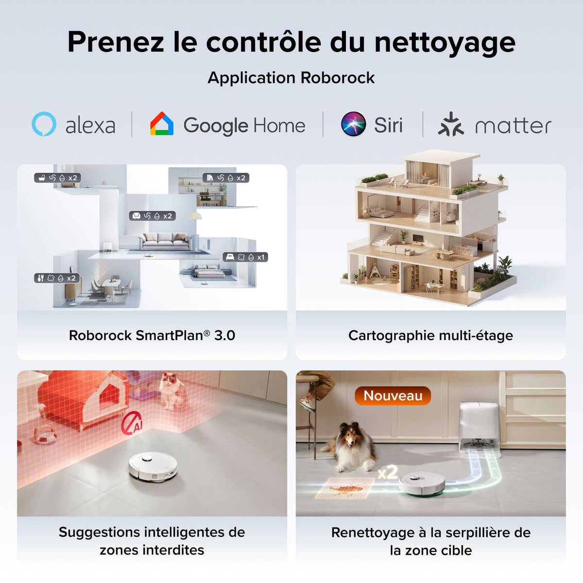 Aspirateur robot Roborock Qrevo 2 Pro avec retrait automatique des serpillières