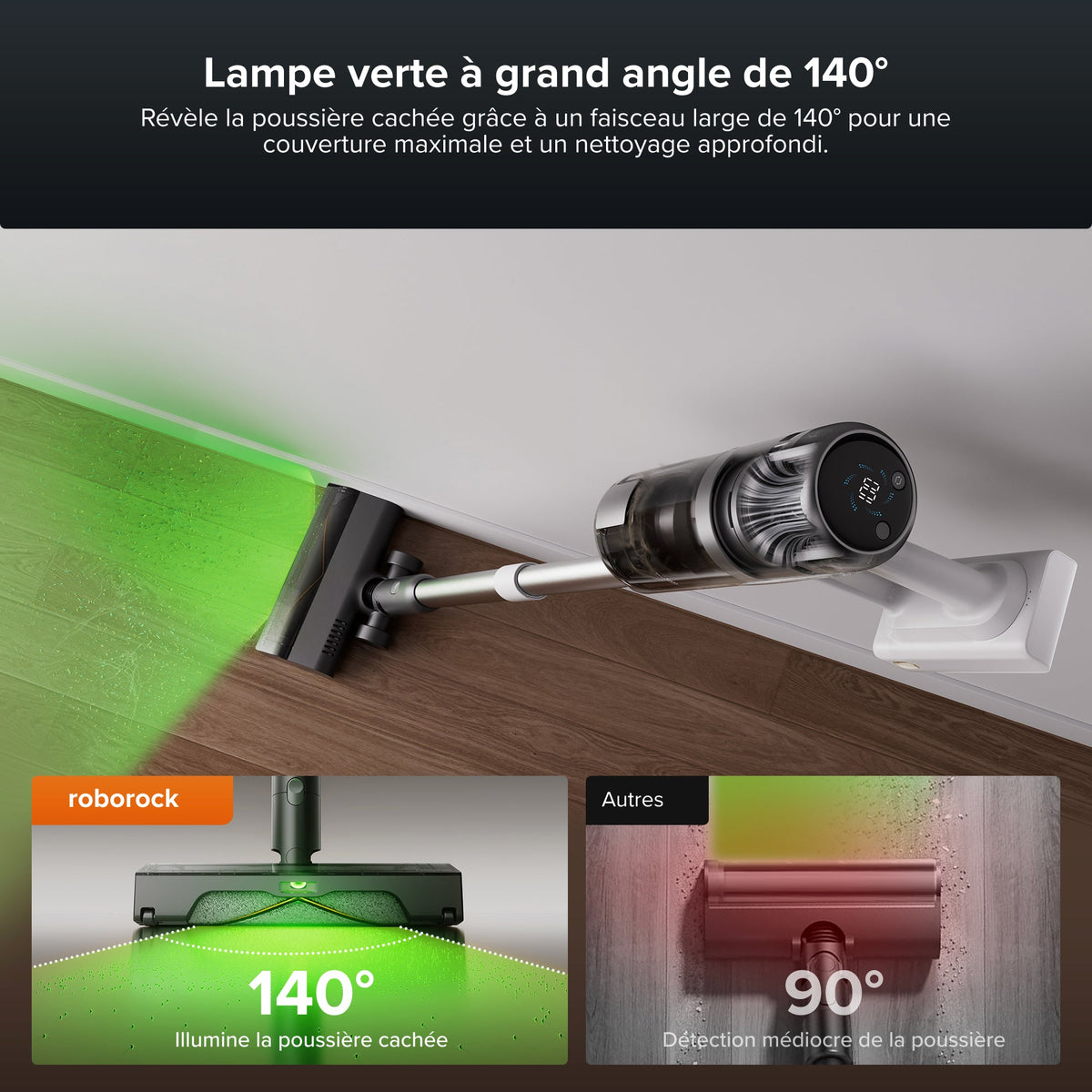 Roborock H60 Hub Pro – Aspirateur sans fil avec station de vidage automatique