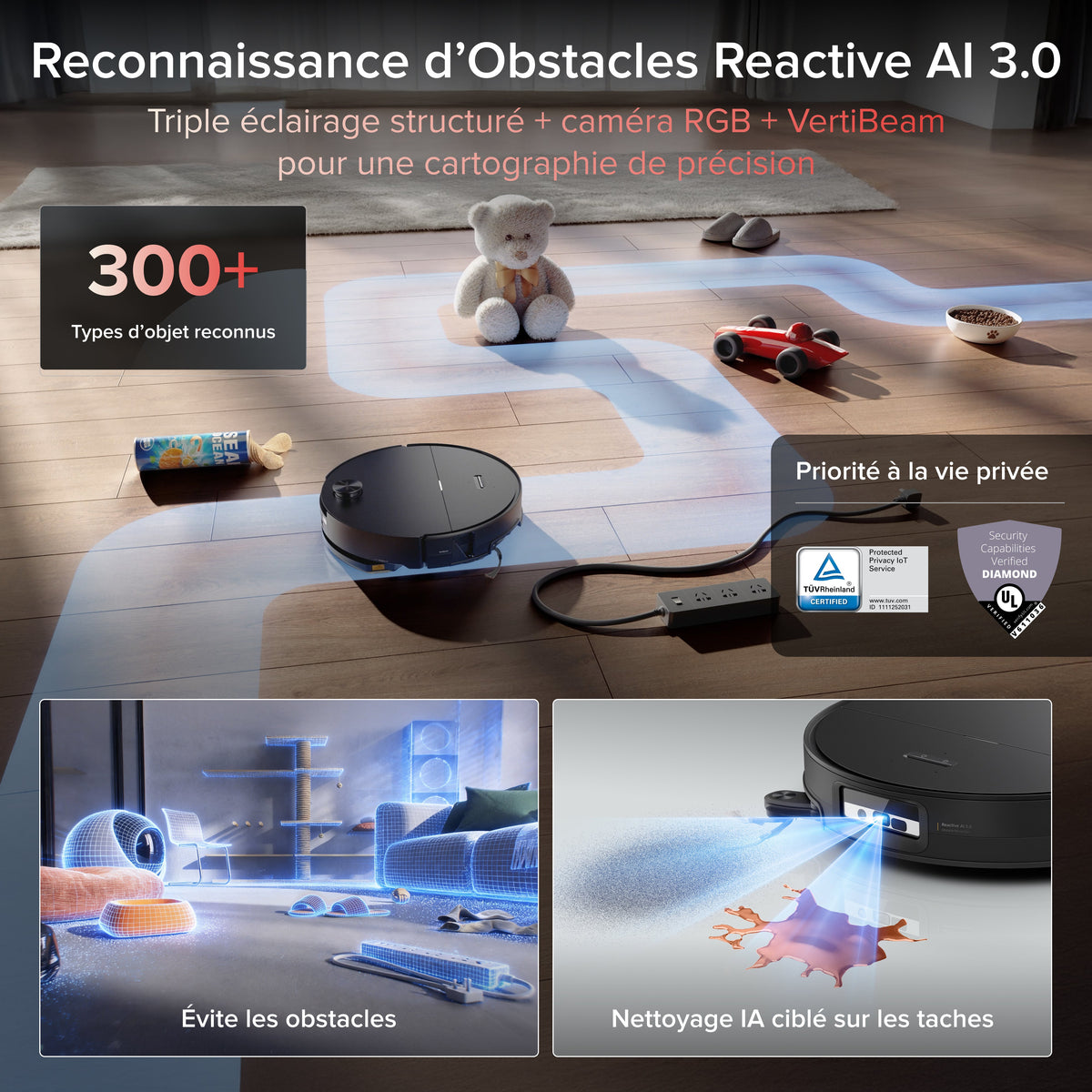 Roborock Saros 20 Sonic Aspirateur robot avec la toute nouvelle station RockDock