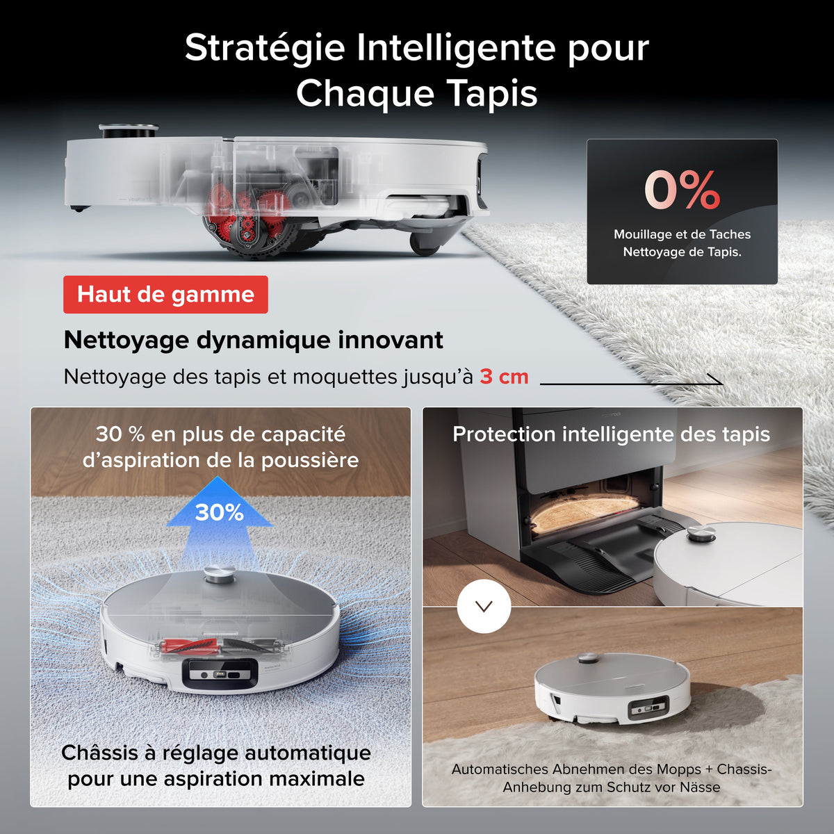 Roborock Saros 20 Sonic Aspirateur robot avec la toute nouvelle station RockDock