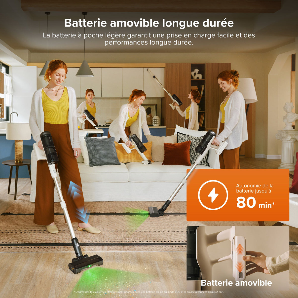 Roborock H60 Hub Pro – Aspirateur sans fil avec station de vidage automatique