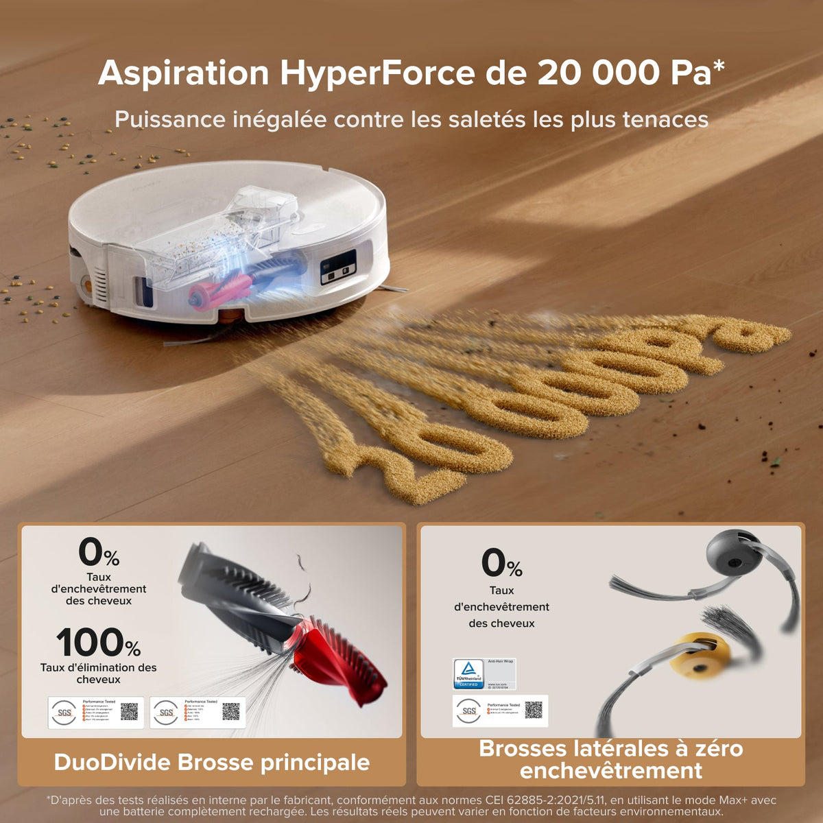 Roborock Qrevo Curv 2 Flow Aspirateur robot avec serpillière à rouleau et station d'accueil multifonctionnelle