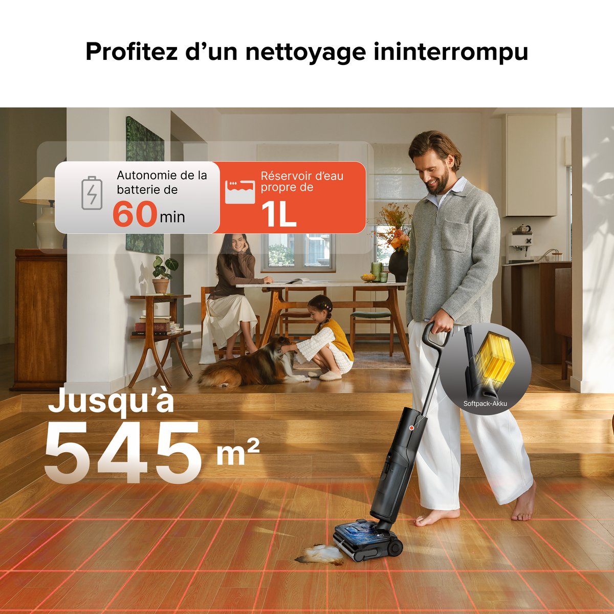 Aspirateur laveur Roborock F25 ACE Pro avec nettoyage JetFoaming