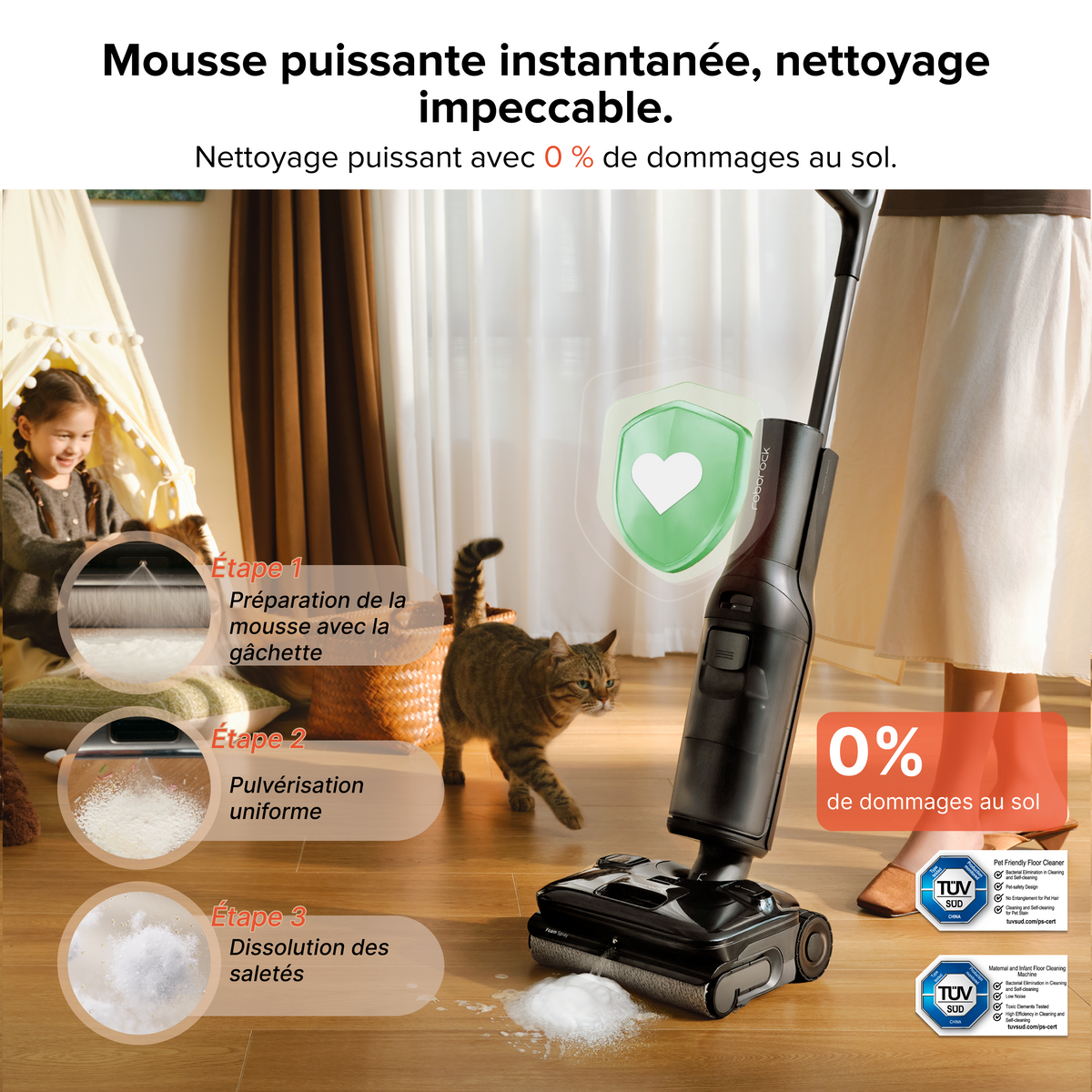 Aspirateur laveur Roborock F25 ACE Pro avec nettoyage JetFoaming