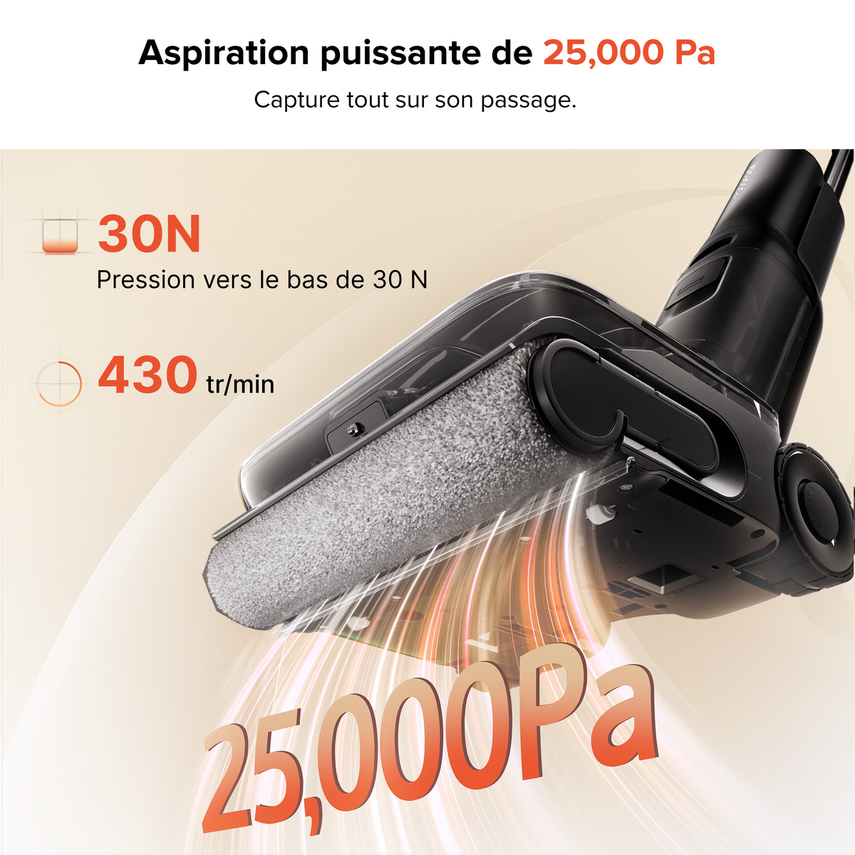 Aspirateur laveur Roborock F25 ACE Pro avec nettoyage JetFoaming