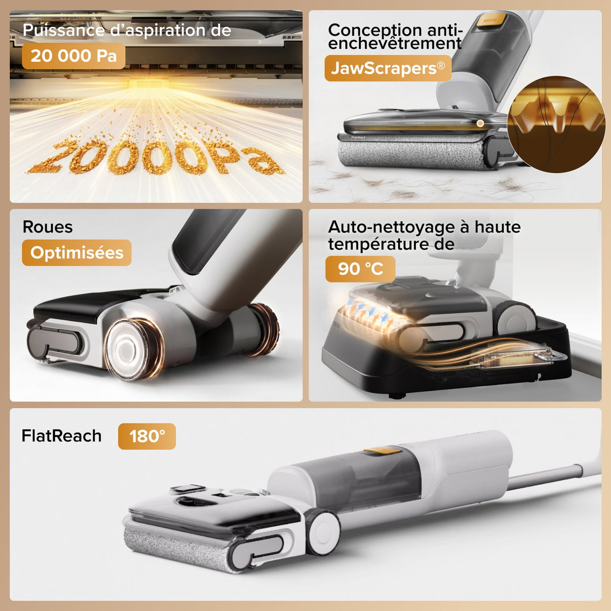 Aspirateur laveur intelligent Roborock F25 GT Gen 2 Set avec nettoyage anti-enchevêtrement