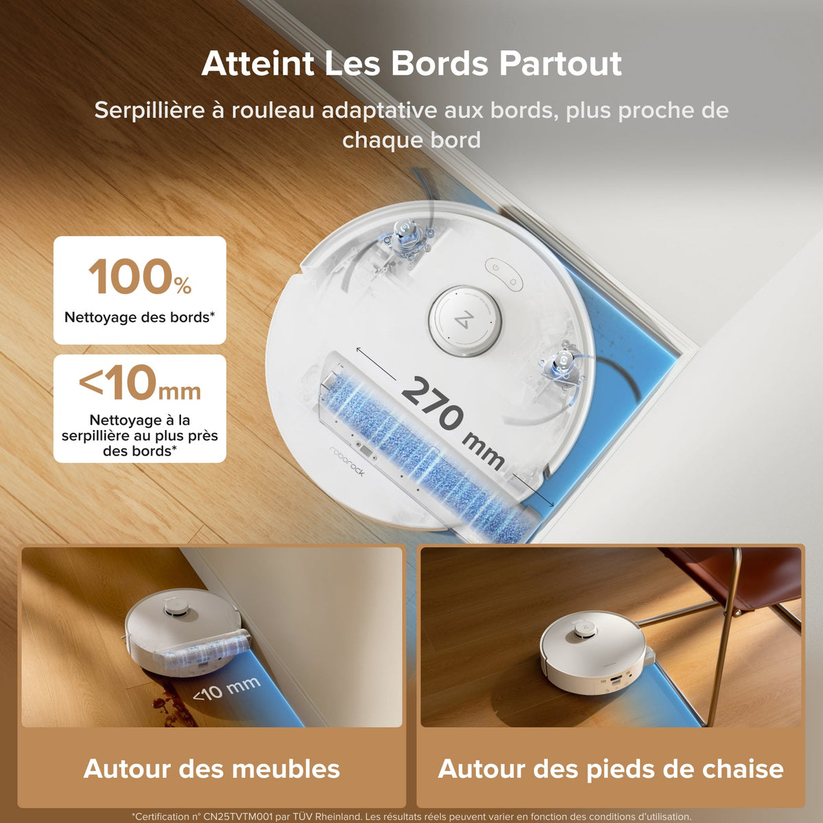 Roborock Qrevo Curv 2 Flow Aspirateur robot avec serpillière à rouleau et station d'accueil multifonctionnelle
