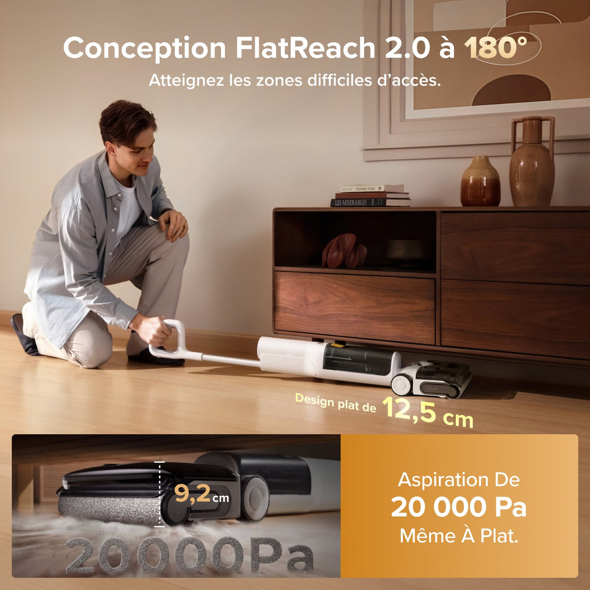 Aspirateur laveur intelligent Roborock F25 GT Gen 2 avec nettoyage anti-enchevêtrement