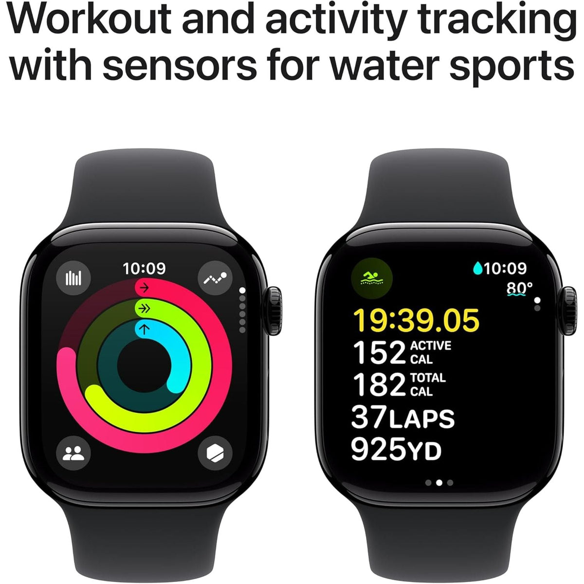 Apple Watch Series 10 42 mm GPS noir de jais