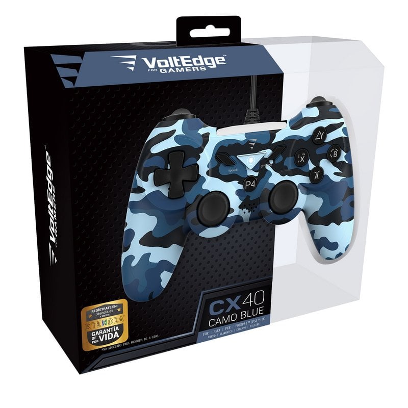 Manette sans fil VoltEdge CX40 bleu Camuflado PS4/PS3/PC