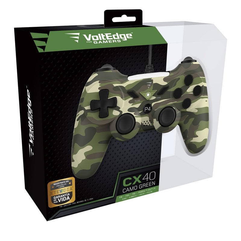 Manette sans fil VoltEdge CX40 vert Camuflado PS4/PS3/PC