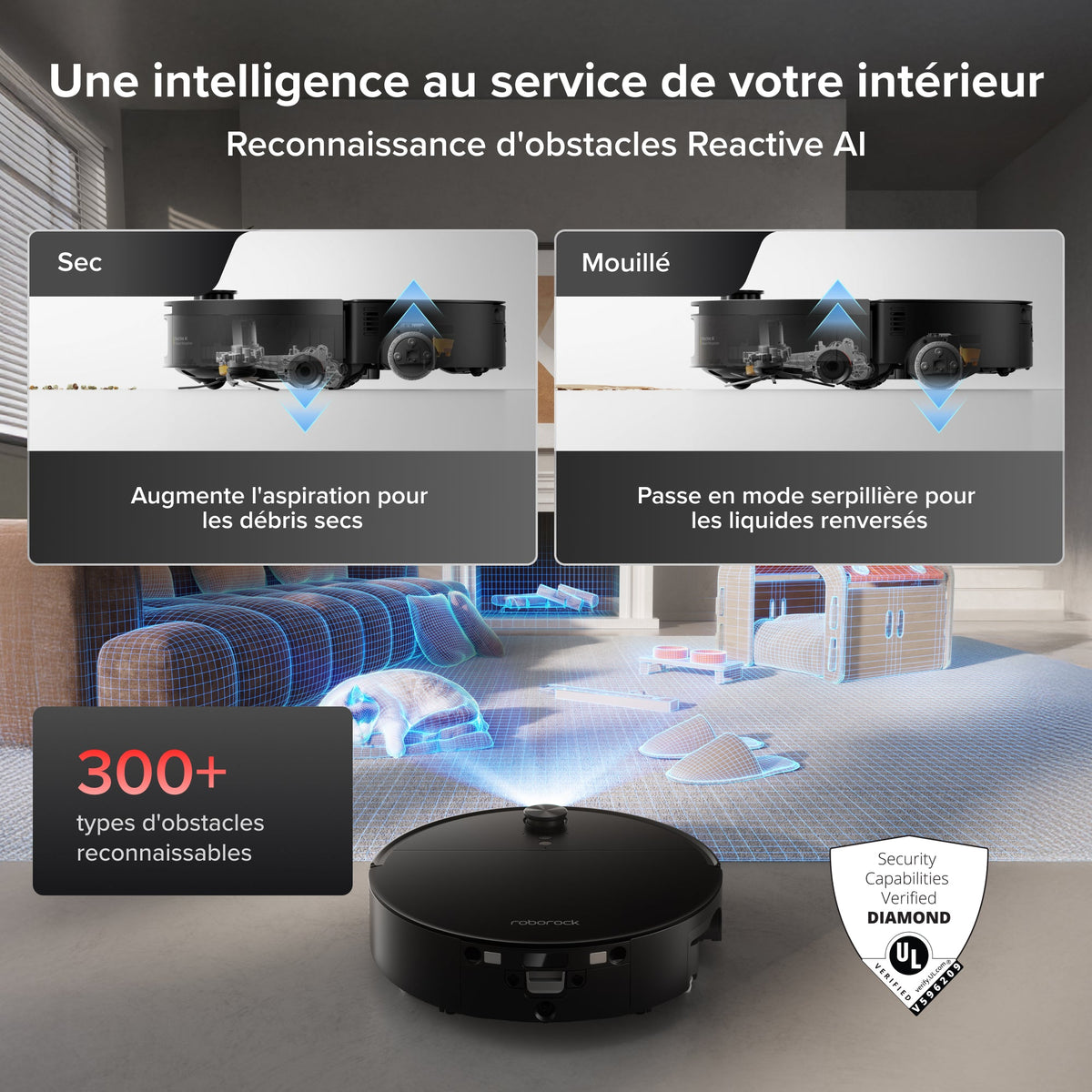 Roborock Saros 20 Flow Complete - Système autonettoyant pressurisé SpiraFlow 2.0