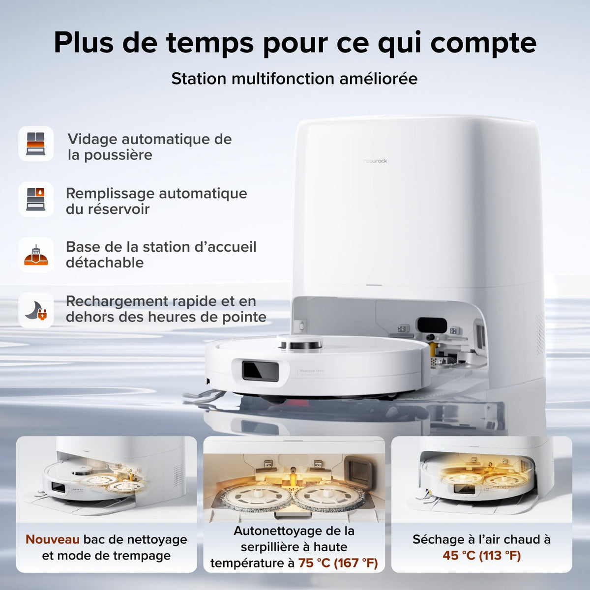 Aspirateur robot Roborock Qrevo 2 Pro Set avec retrait automatique des serpillières