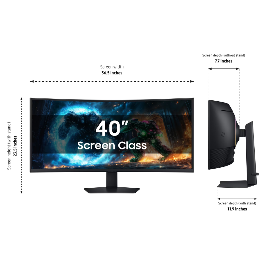 Samsung Odyssey G7 G75F 40" WUHD Curved Gaming écran 180Hz 1ms AMD FreeSync noir