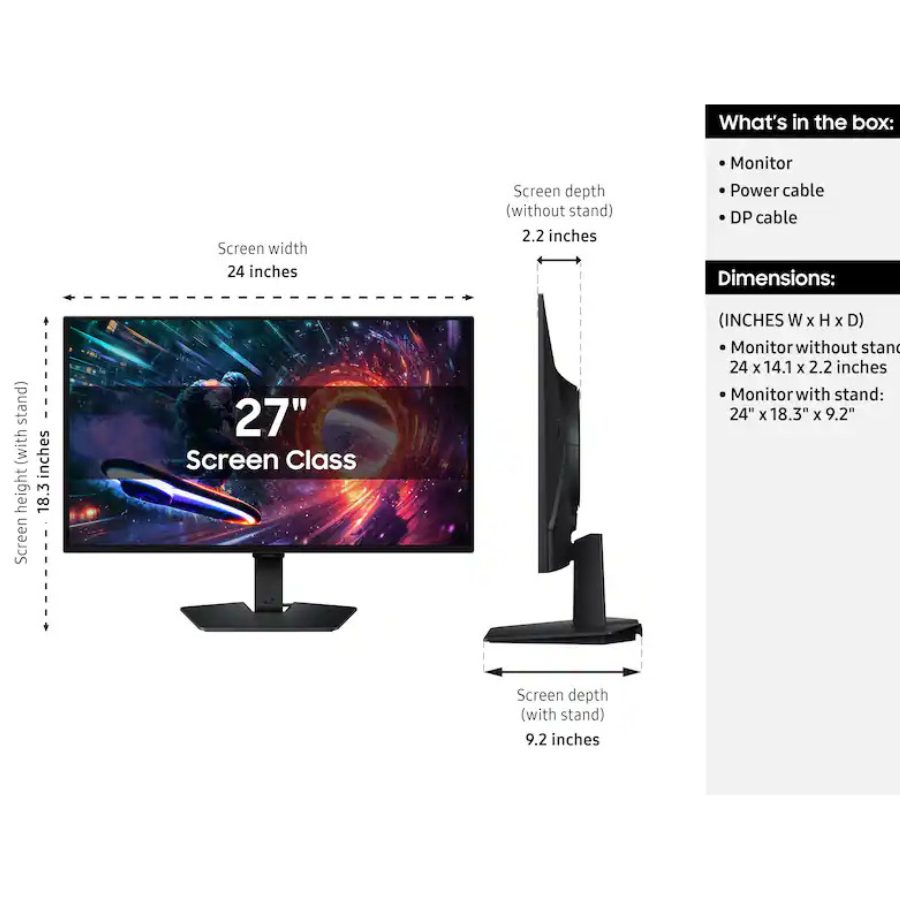 Samsung Odyssey G5 G50SF 27" (LS27FG500SNXZA) OLED Gaming écran 180Hz 0.03ms noir