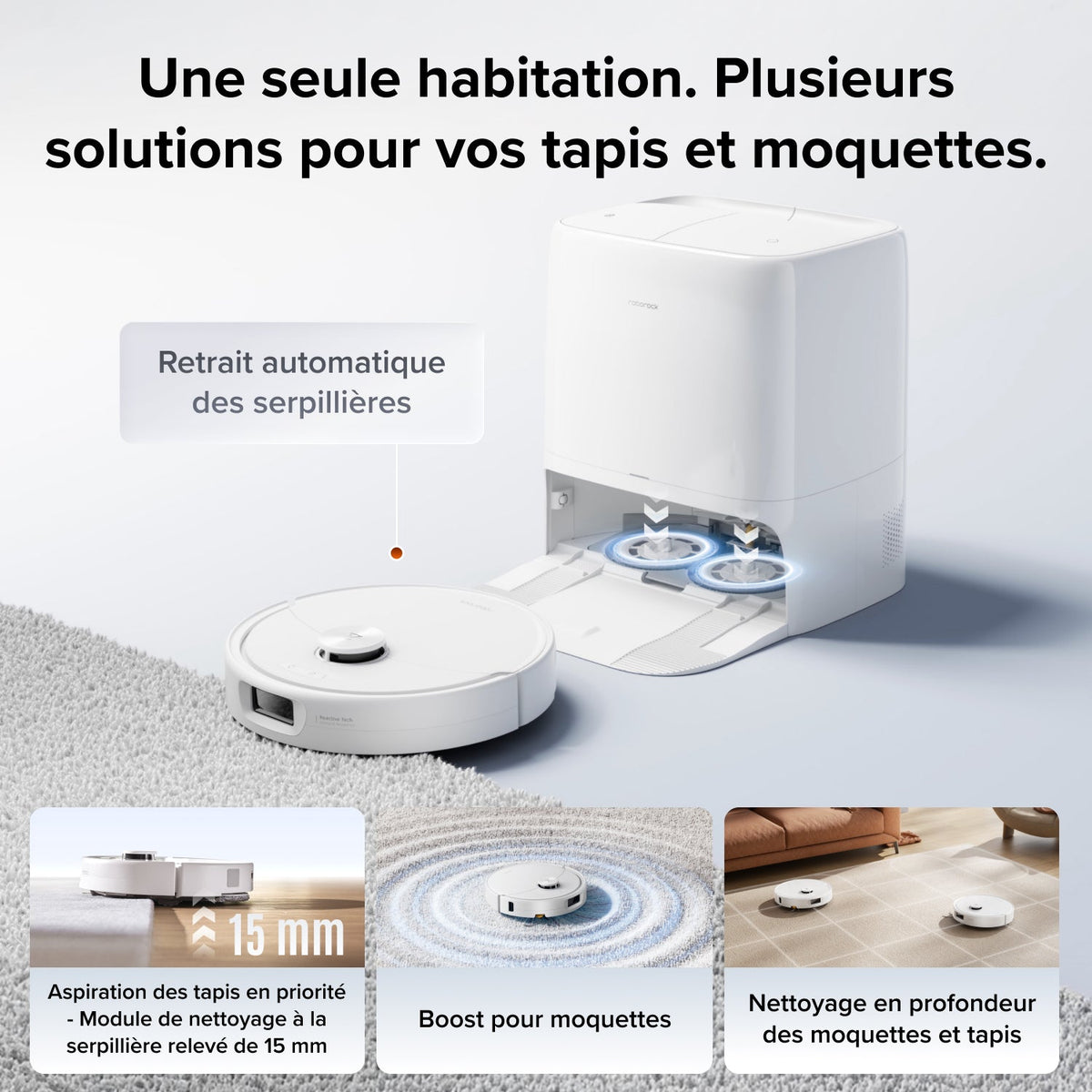 Aspirateur robot Roborock Qrevo 2 Pro Set avec retrait automatique des serpillières