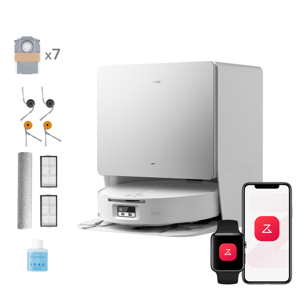 Roborock Saros 20 Flow Complete - Système autonettoyant pressurisé SpiraFlow 2.0