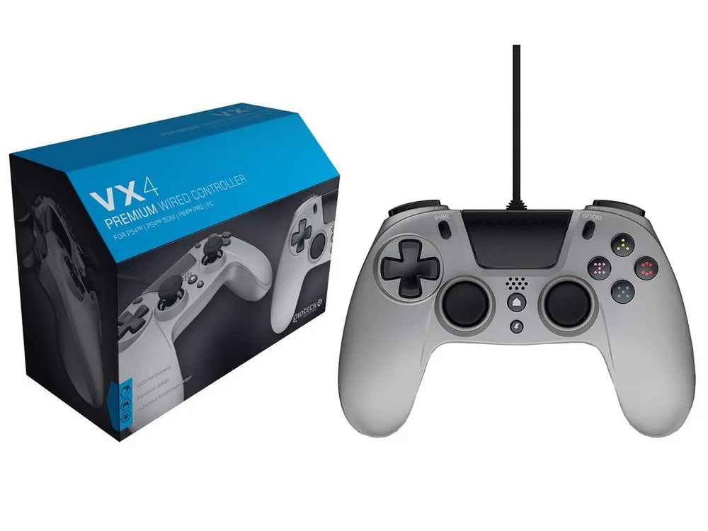 Manette Gioteck VX-4 filaire titane PS4