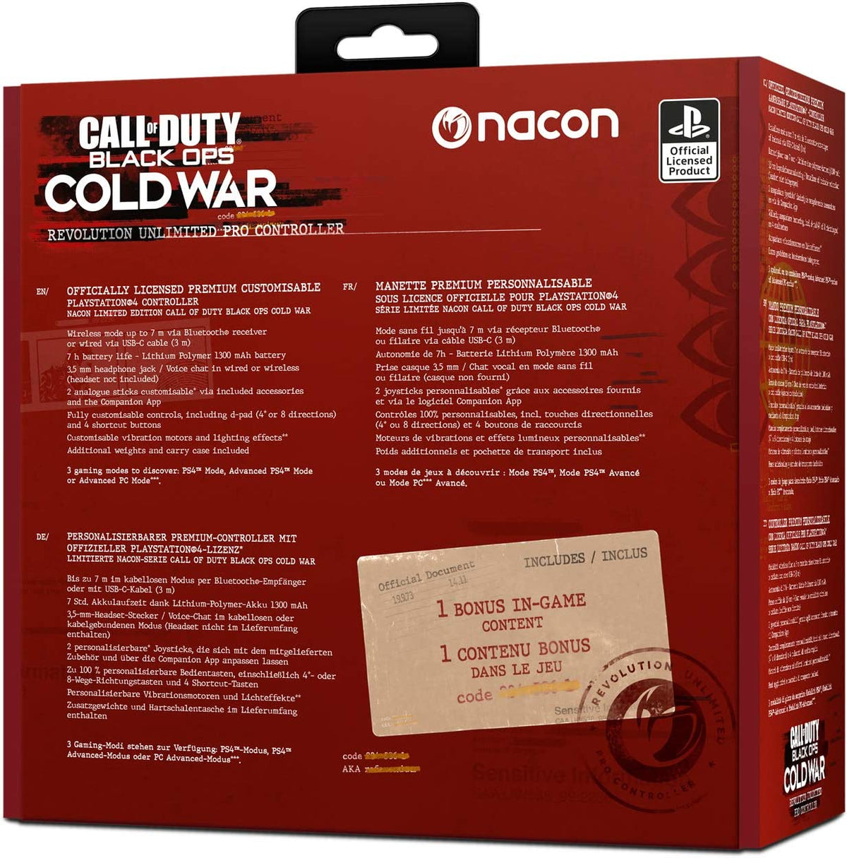Manette Nacon Revolution Unlimited Pro Call of Duty Edition: Black Ops Cold War PS4/PC