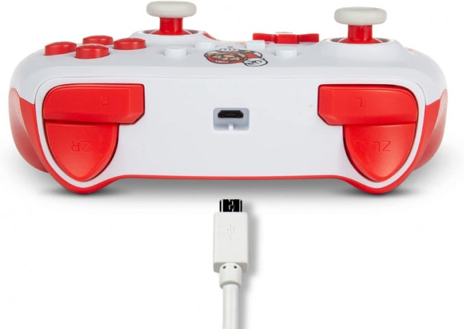 Manette Oficial PowerA filaire Super Mario rouge,blanc Nintendo Switch