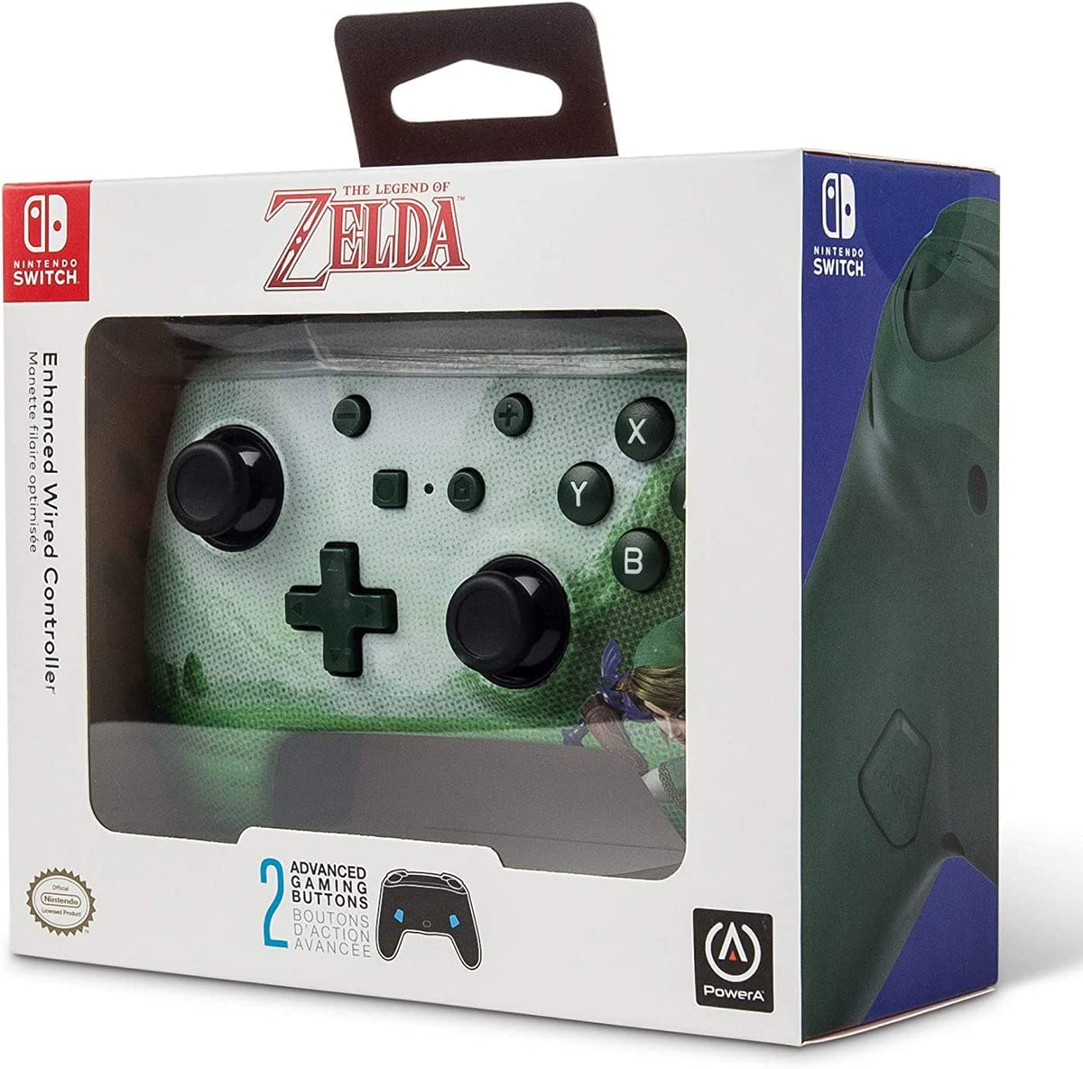 Manette Oficial PowerA filaire Zelda Link Hyrule Nintendo Switch