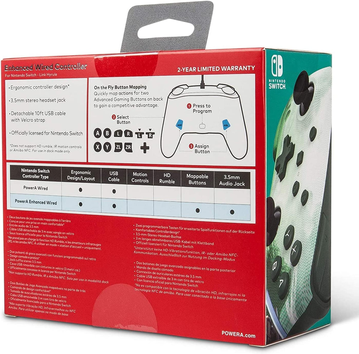 Manette Oficial PowerA filaire Zelda Link Hyrule Nintendo Switch
