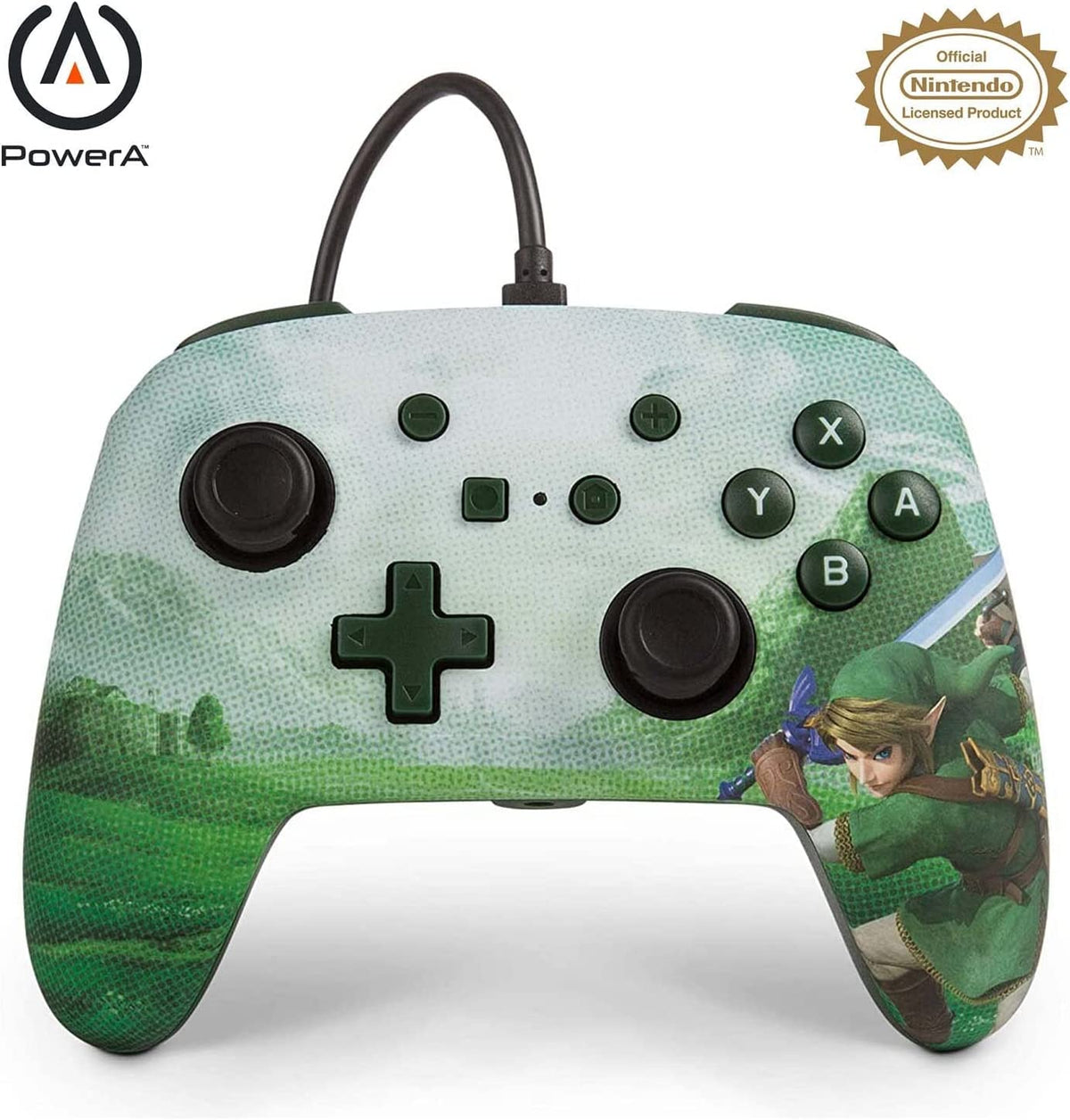 Manette Oficial PowerA filaire Zelda Link Hyrule Nintendo Switch