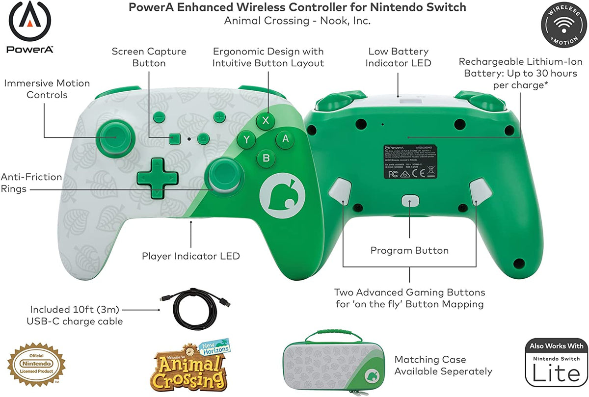 Manette PowerA sans fil Animal Crossing Nook Inc. Nintendo Switch