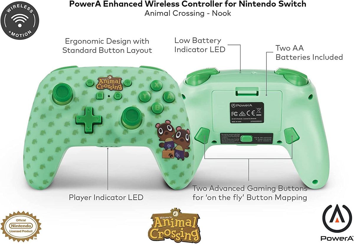 Manette PowerA sans fil Animal Crossing Timmy & Tommy Nook Nintendo Switch