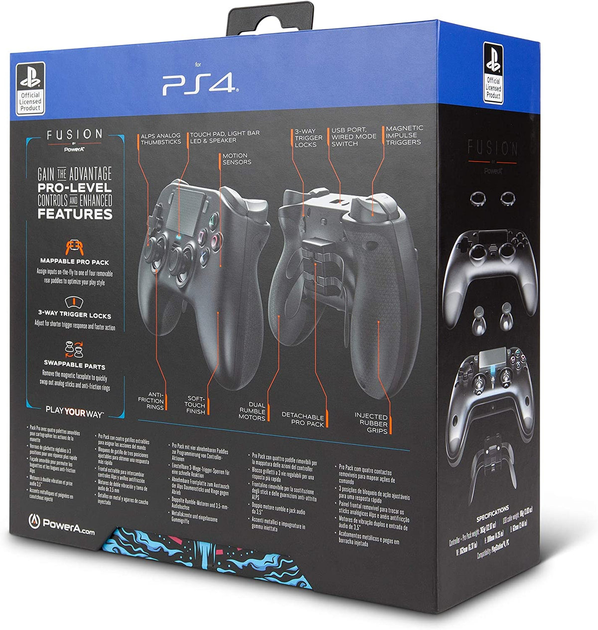 Manette PowerA sans fil Fusion Pro noir PS4