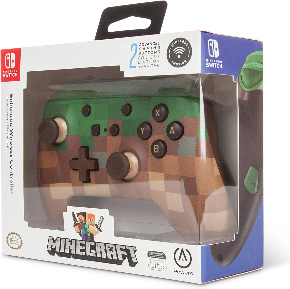 Manette PowerA sans fil Minecraft Grass Nintendo Switch