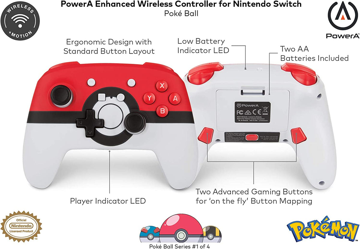 Manette PowerA sans fil Pokemon Pokeball Nintendo Switch