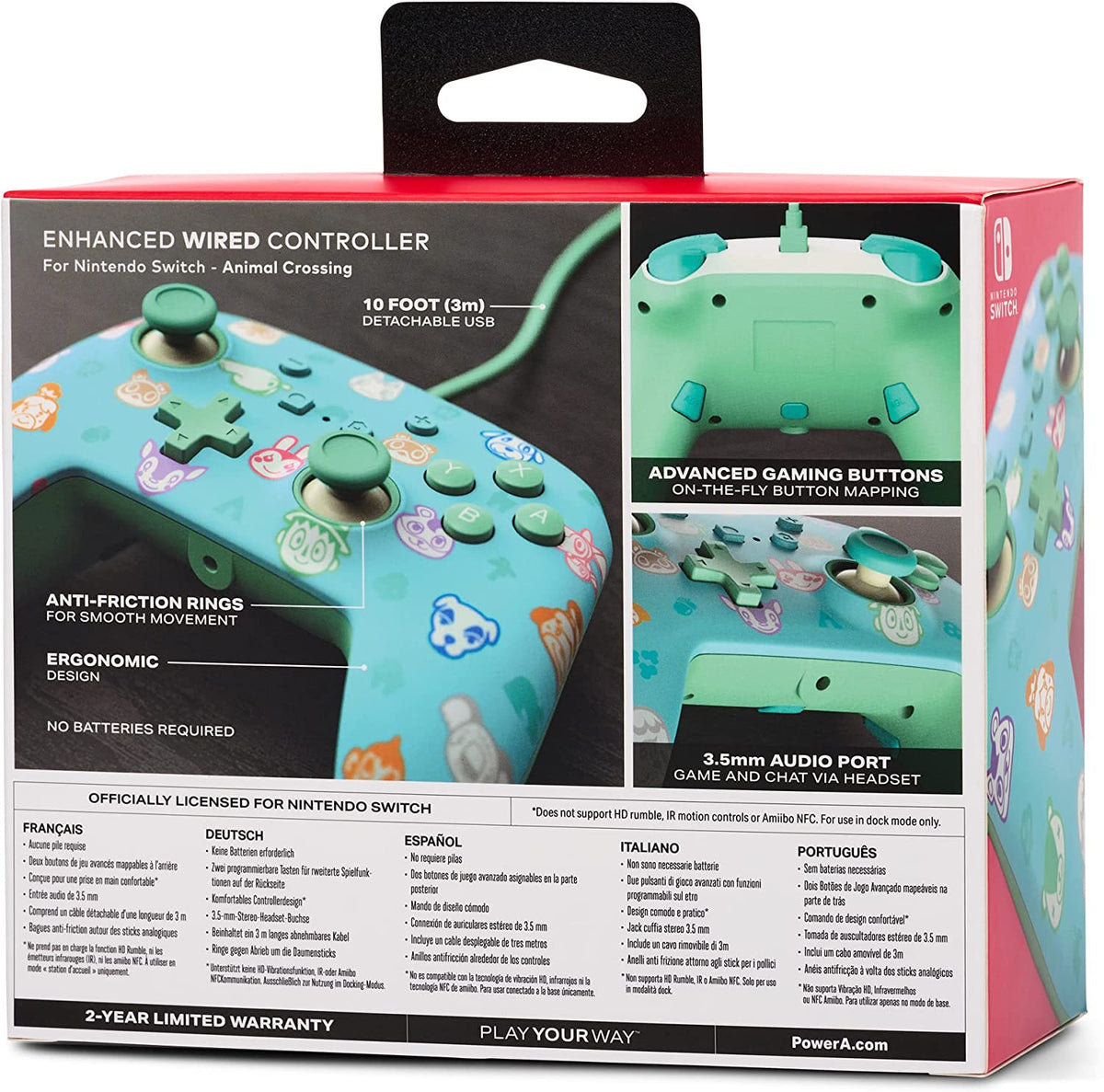 Manette PowerA filaire Animal Crossing New Horizons Nintendo Switch