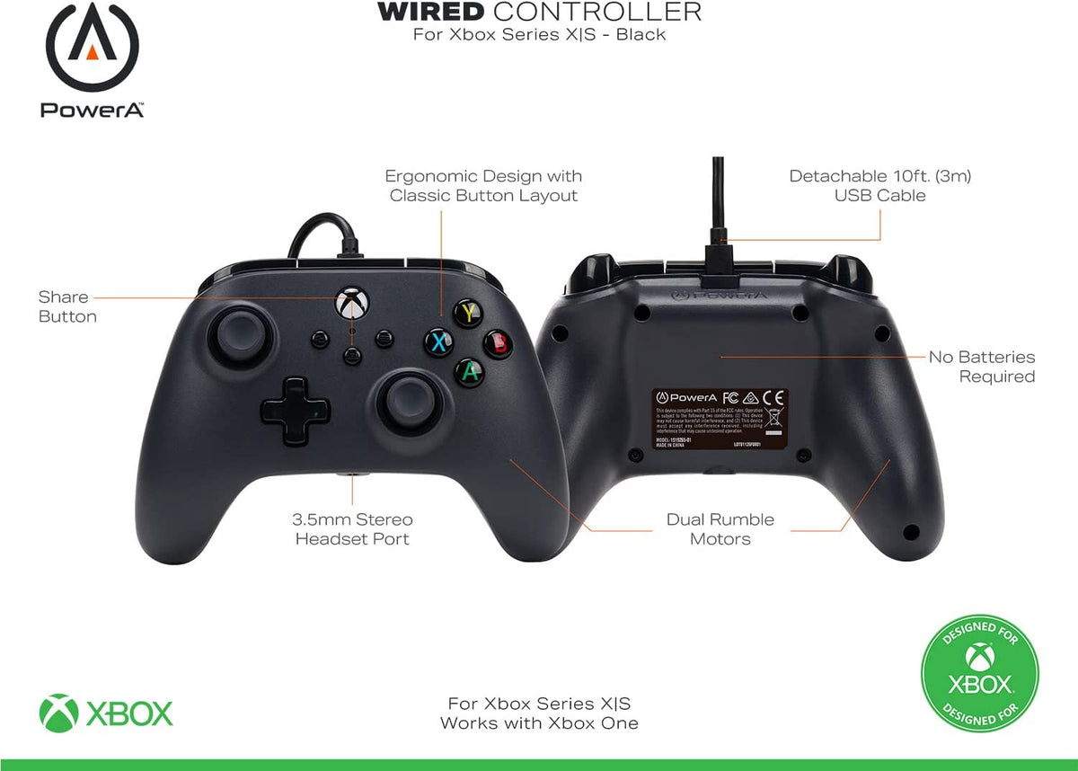 Manette PowerA filaire OPP noir (Xbox One/Series X/S/PC)