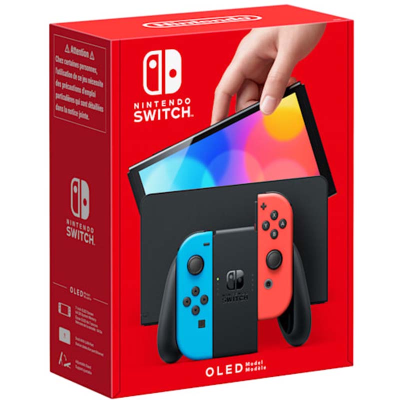 Console Nintendo Switch OLED bleu/rouge Néon (64 Go)