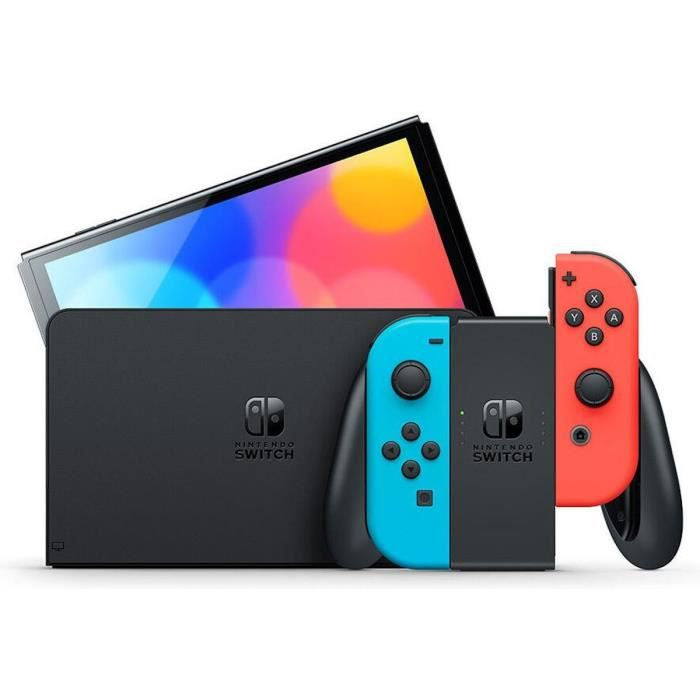 Console Nintendo Switch OLED bleu/rouge Néon (64 Go)