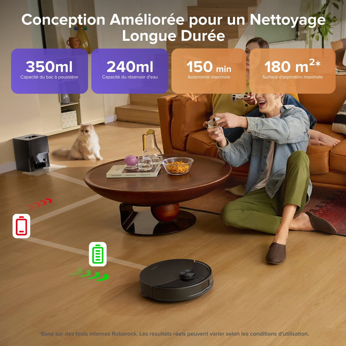 Roborock Q10 S5+ robot aspirateur laveur de VibraRise 2.0 avec station de vidage automatique