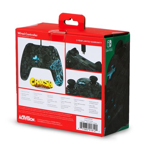Manette Oficial PowerA filaire Crash Bandicoot Nintendo Switch