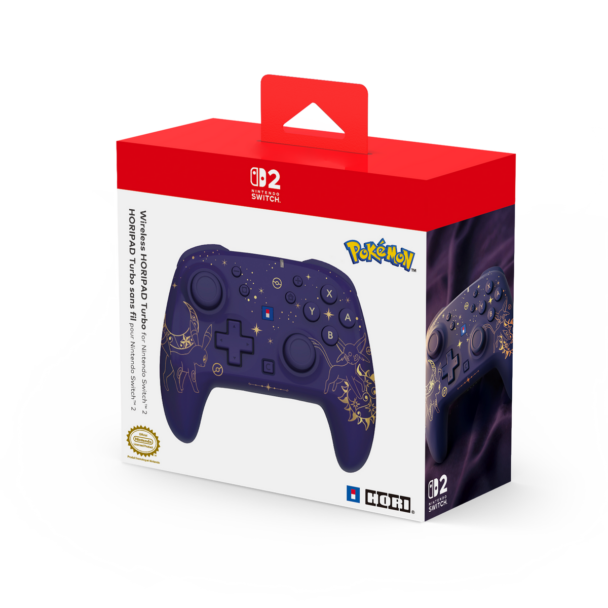 Manette sans fil HORIPAD Turbo Espeon & Umbreon Nintendo Switch 2