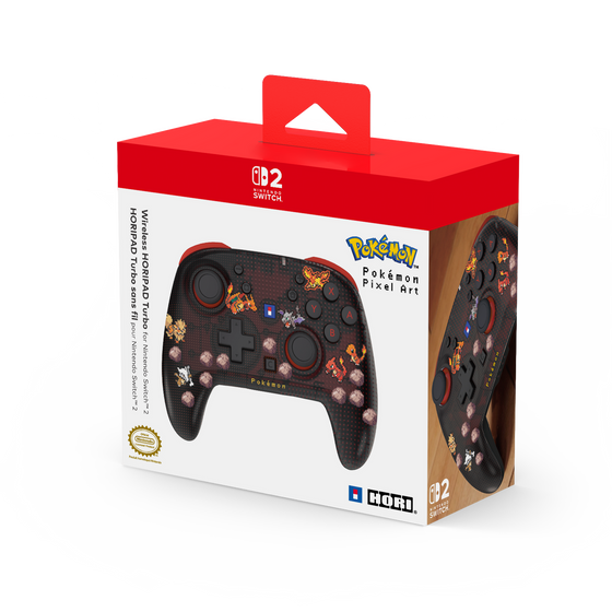 Manette sans fil HORIPAD Turbo Pokémon Pixel rouge Nintendo Switch 2