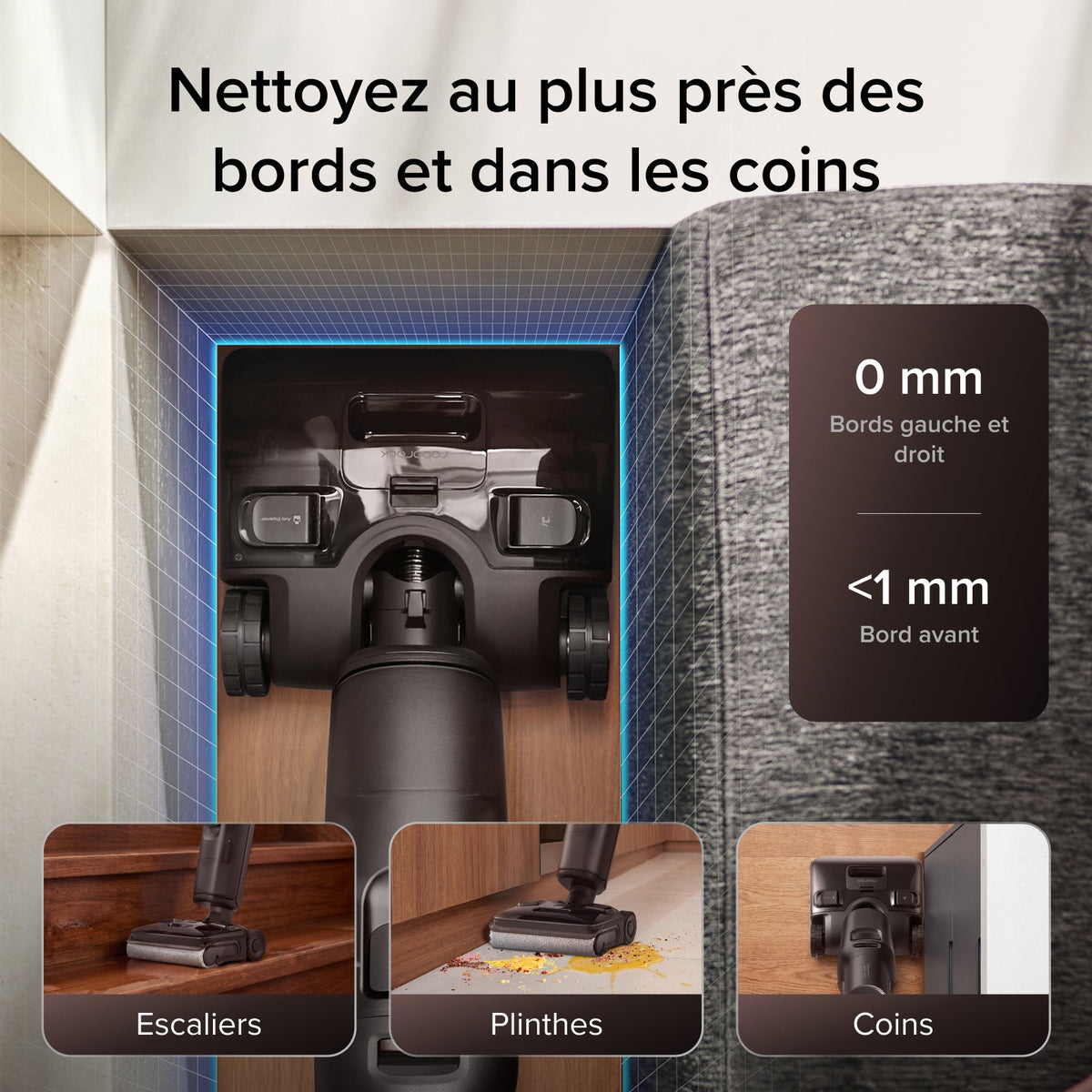 Aspirateur laveur Roborock F25 Pro Turbo avec nettoyage en profondeur HyperScrub en un appui