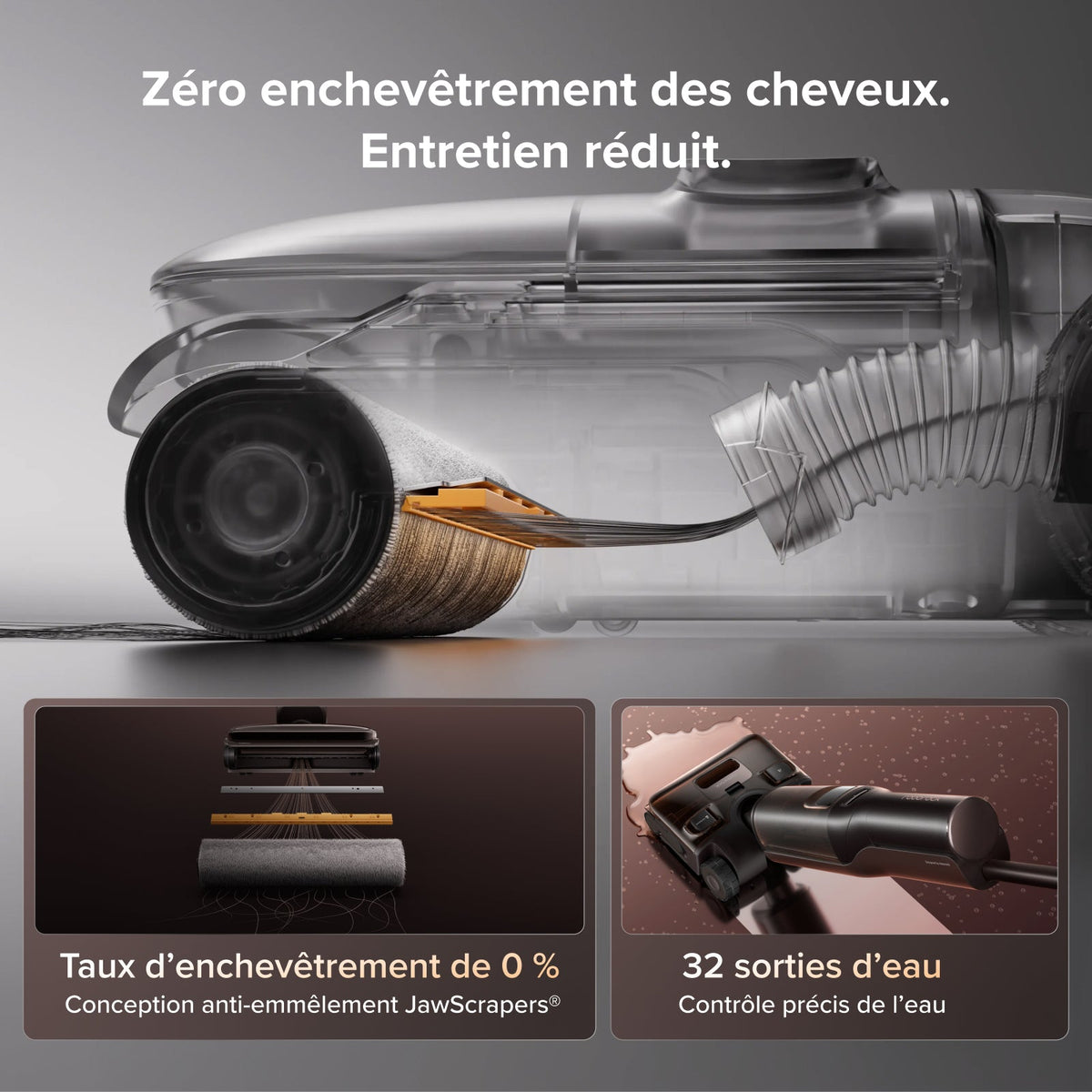 Aspirateur laveur sans fil 5‑en‑1 Roborock F25 Pro Turbo Combo