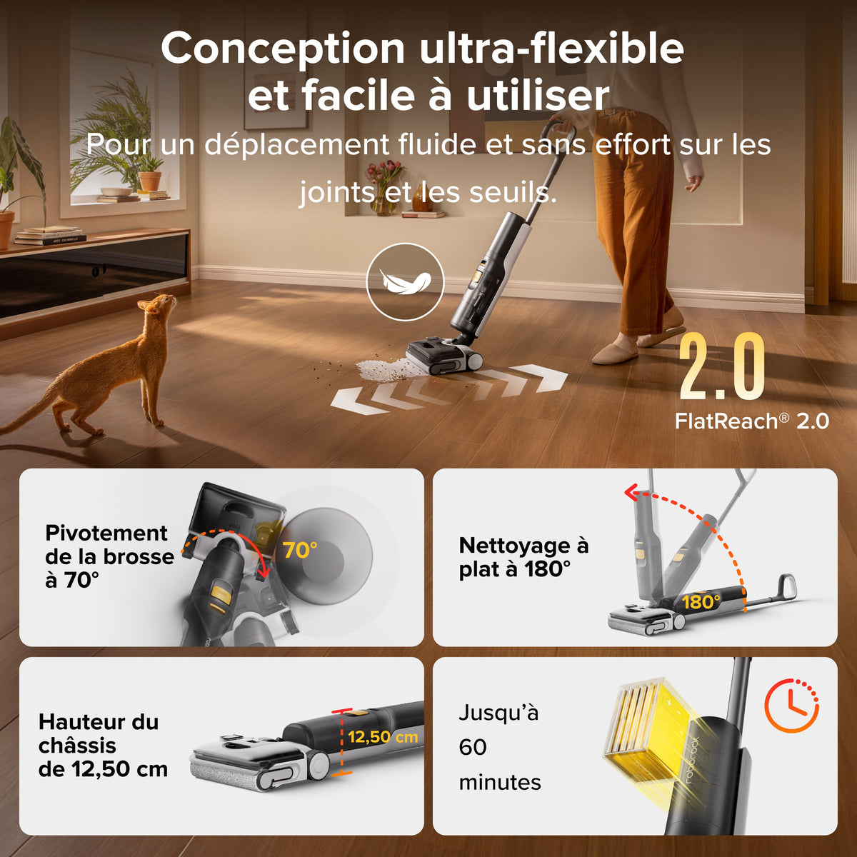 Roborock F25 BX Gen 2 aspirateur laveur sans fil sec et humide