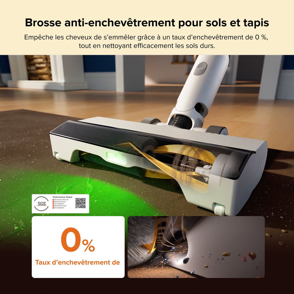 Roborock H60 Hub aspirateur balai sans fil avec station d'accueil à vidage automatique