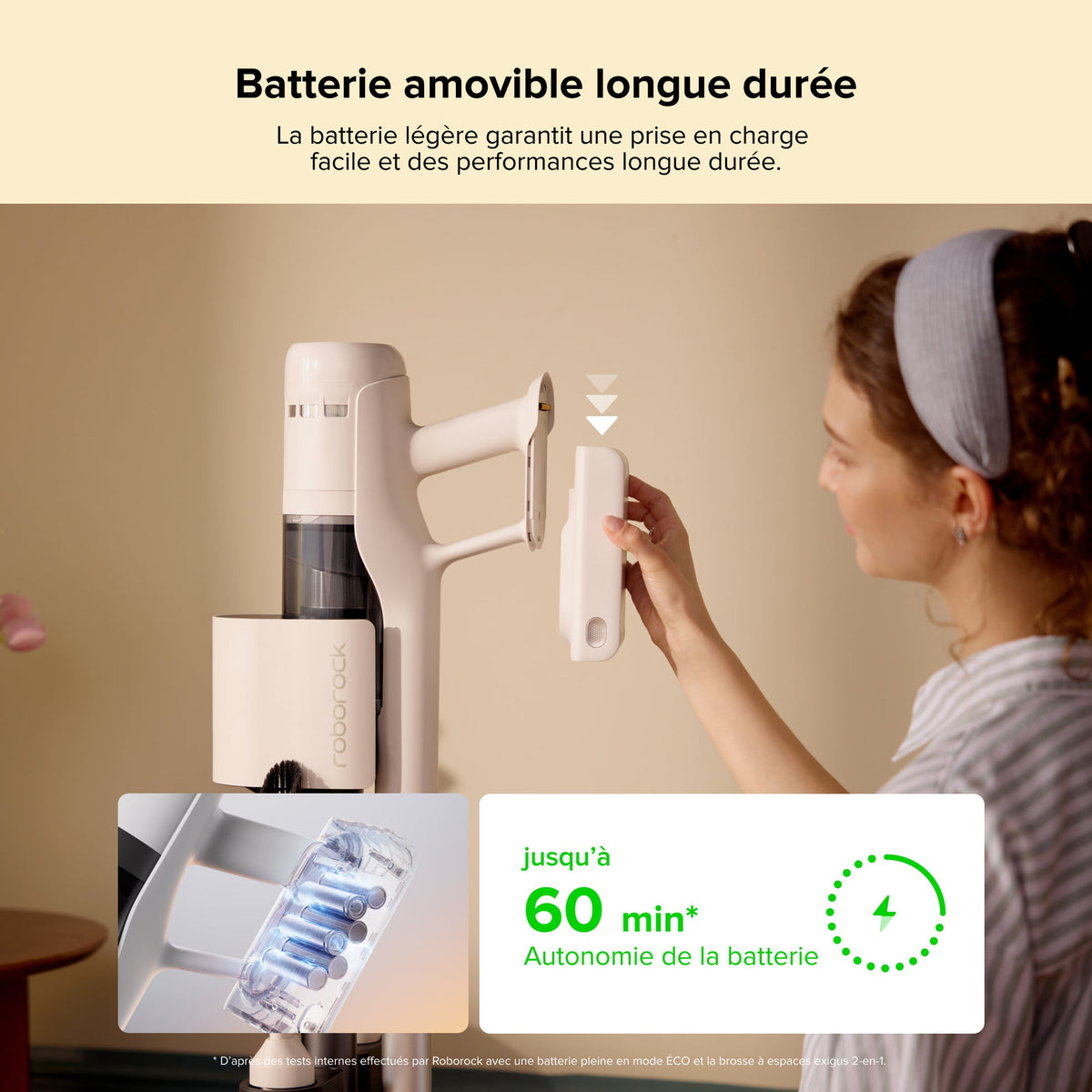 Roborock H60 Hub aspirateur balai sans fil avec station d'accueil à vidage automatique