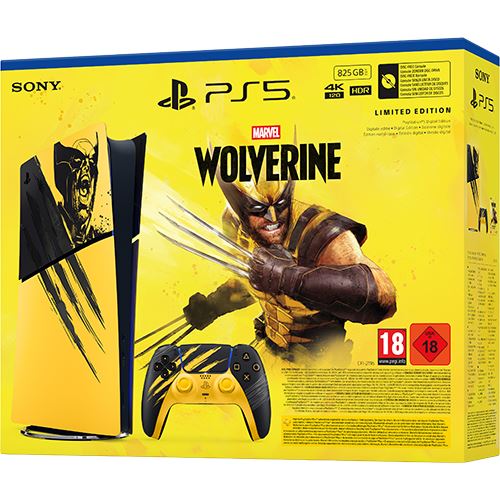 Console Sony PlayStation 5 Slim édition numérique - Marvel's Wolverine Battle jaune Limited Edition pack