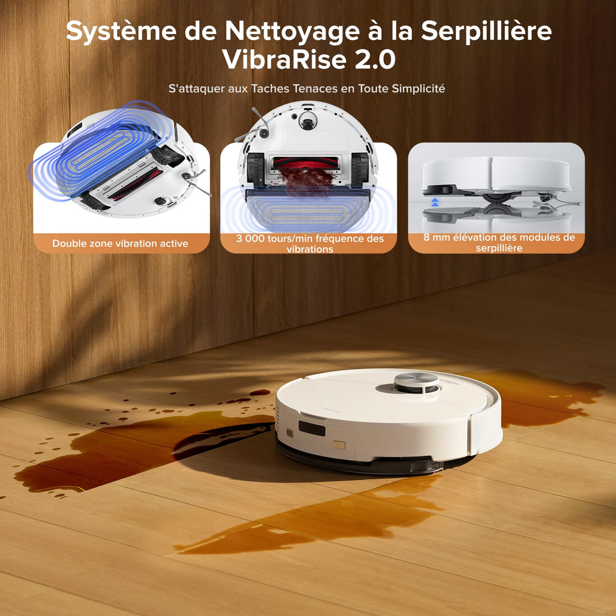 Roborock Q10 S5+ Set robot aspirateur laveur de VibraRise 2.0 avec station de vidage automatique
